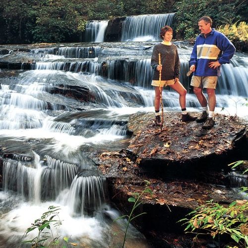 Waterfall & Hikers